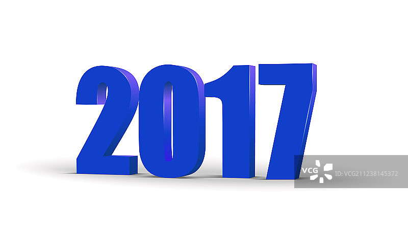蓝色3D文本2017新年庆祝图片素材