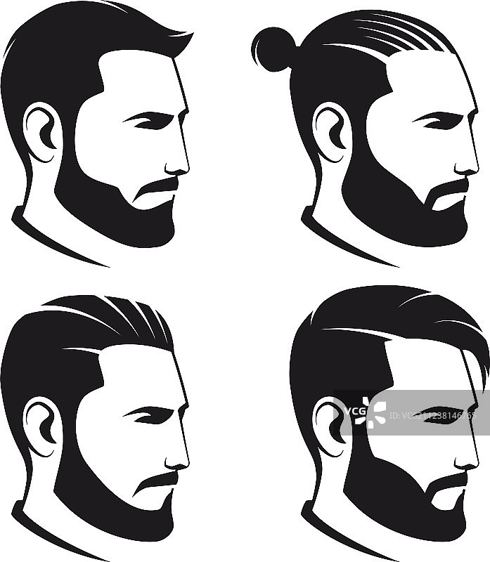 白底胡须男士潮人合集图片素材