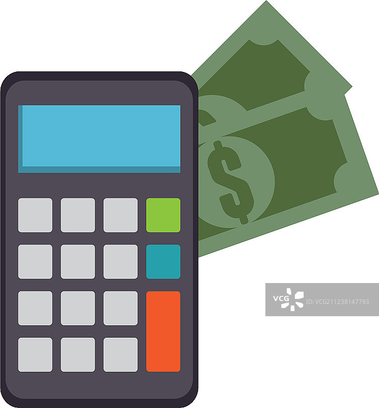 带有美元符号的计算器设备图片素材