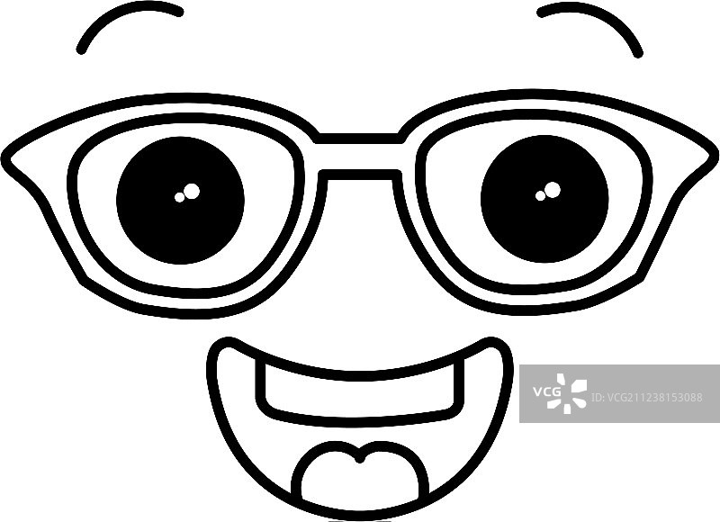 戴眼镜的可爱卡通脸图片素材