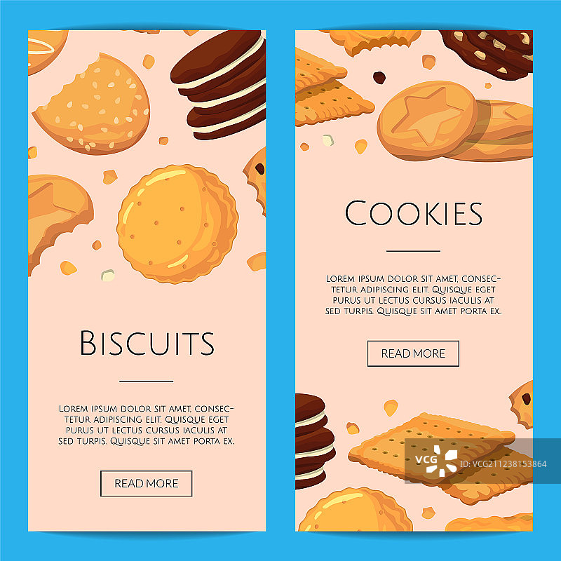 卡通饼干竖版网页banner图片素材