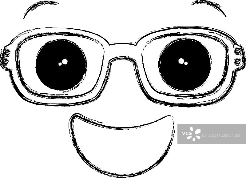 戴眼镜的可爱卡通脸图片素材