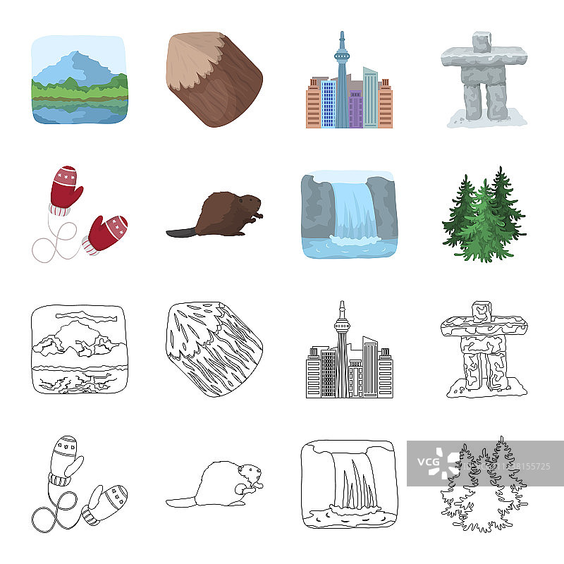 加拿大冷杉海狸及其他加拿大象征图片素材