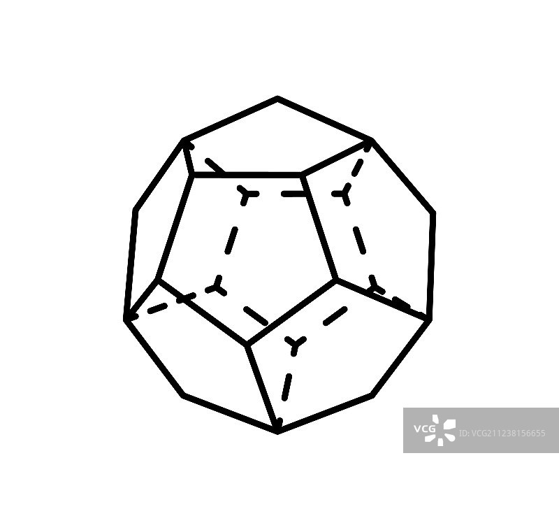 复杂的黑色几何十二面体图片素材