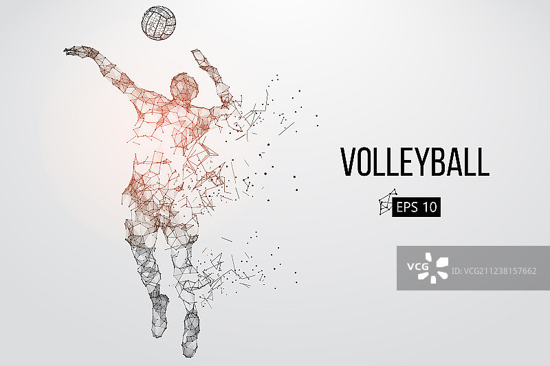 排球运动员轮廓图片素材
