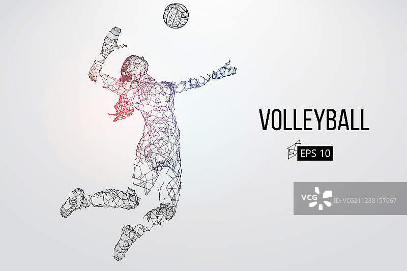 排球运动员轮廓图片素材
