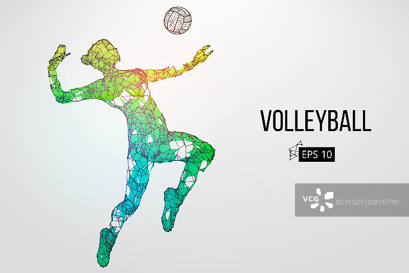 排球运动员轮廓图片素材