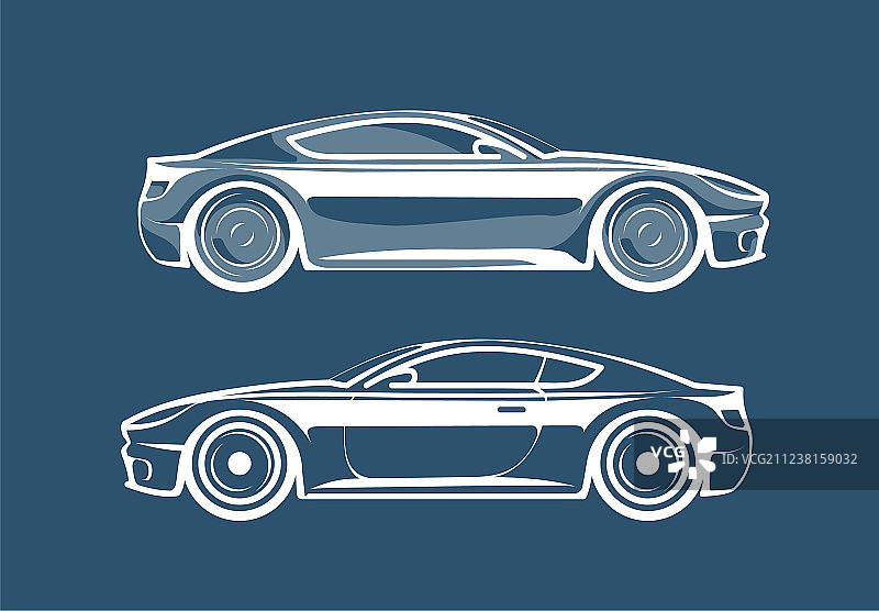 跑车轮廓剪影图片素材