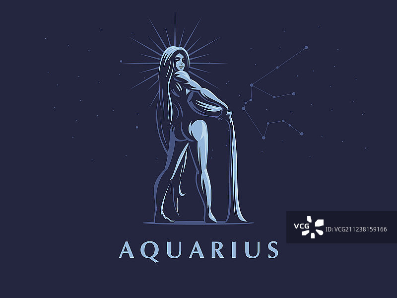 水瓶座星座标志图片素材
