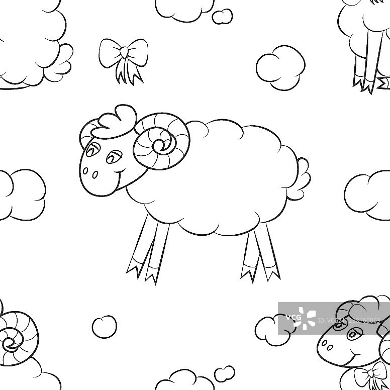 在云中飞翔的模糊绵羊图片素材