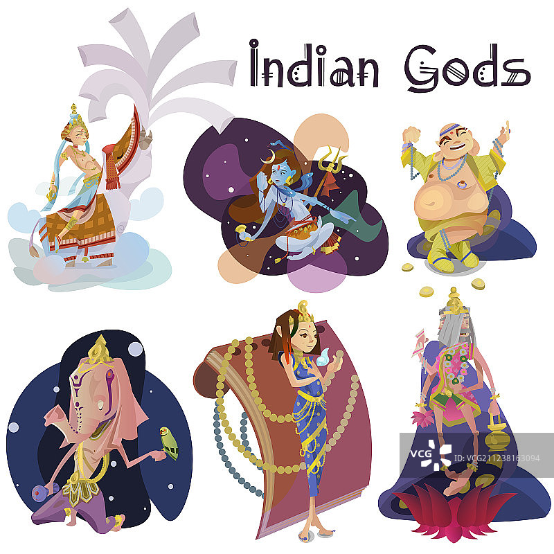 瑜伽冥想中的印度神图片素材