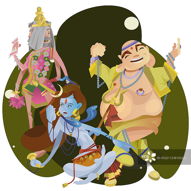 瑜伽冥想印度教神祇图片素材