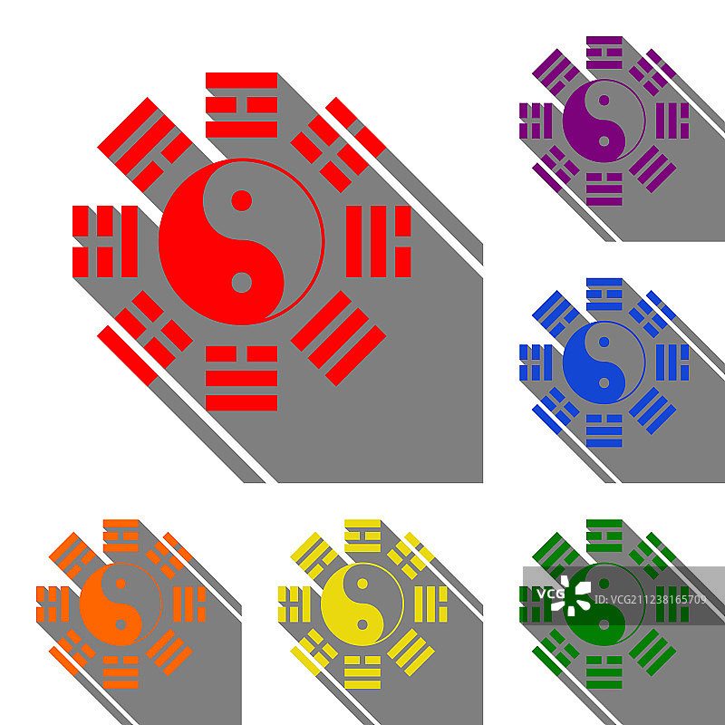 带有八卦图案的阴阳符号图片素材