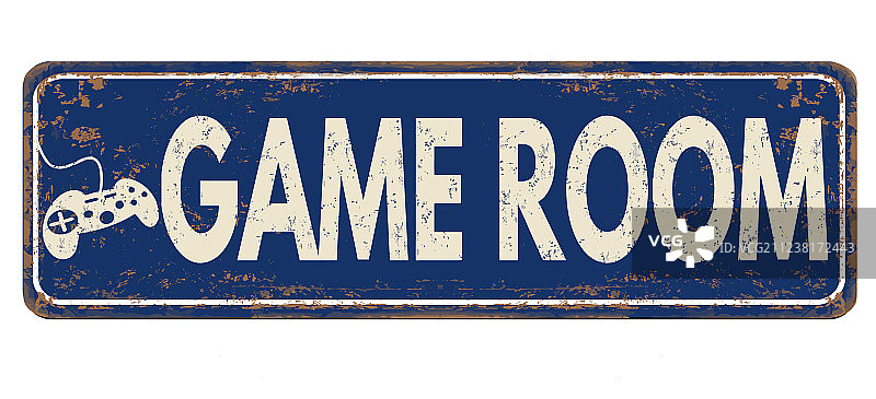复古生锈金属游戏室标志图片素材