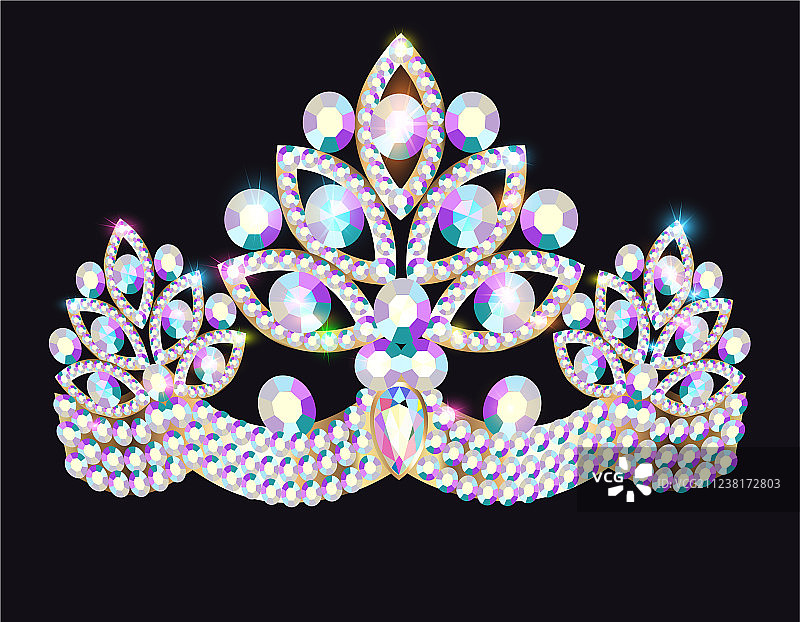镶嵌闪亮宝石的王冠头饰女性图片素材