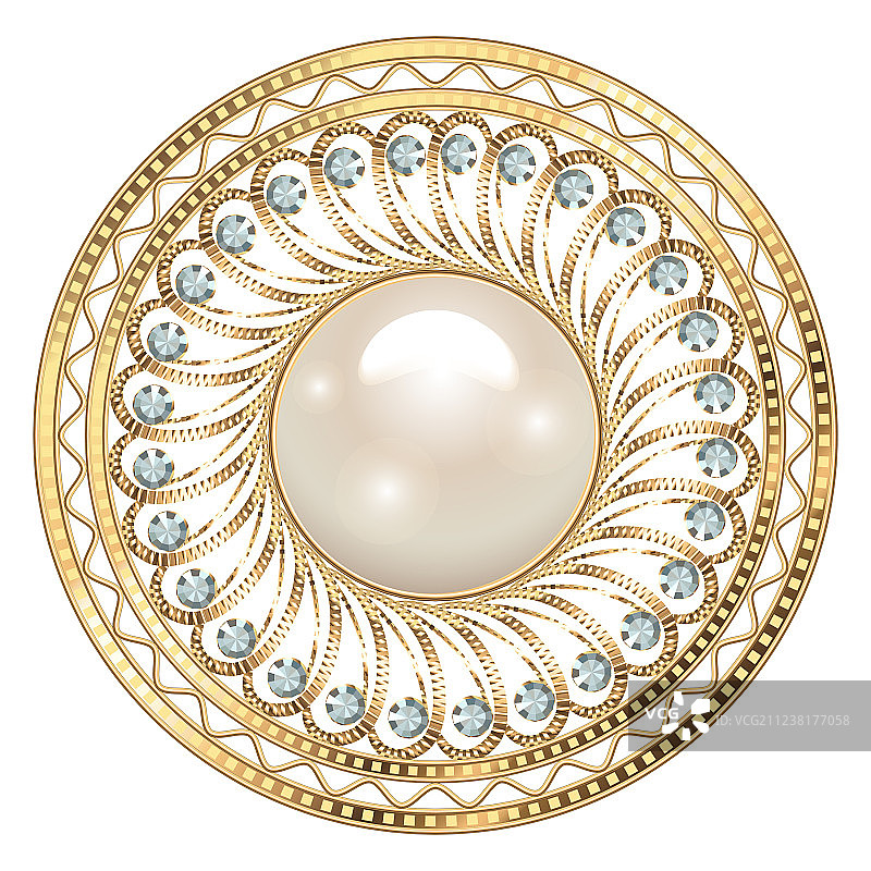 曼陀罗胸针珠宝几何设计元素图片素材