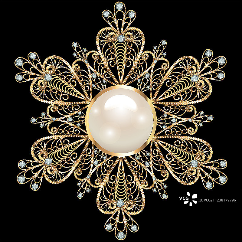 曼陀罗胸针珠宝几何设计元素图片素材