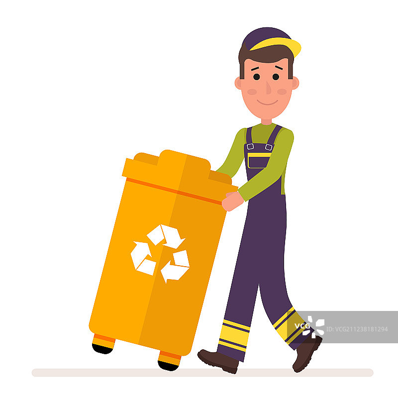 穿制服的垃圾回收工人图片素材