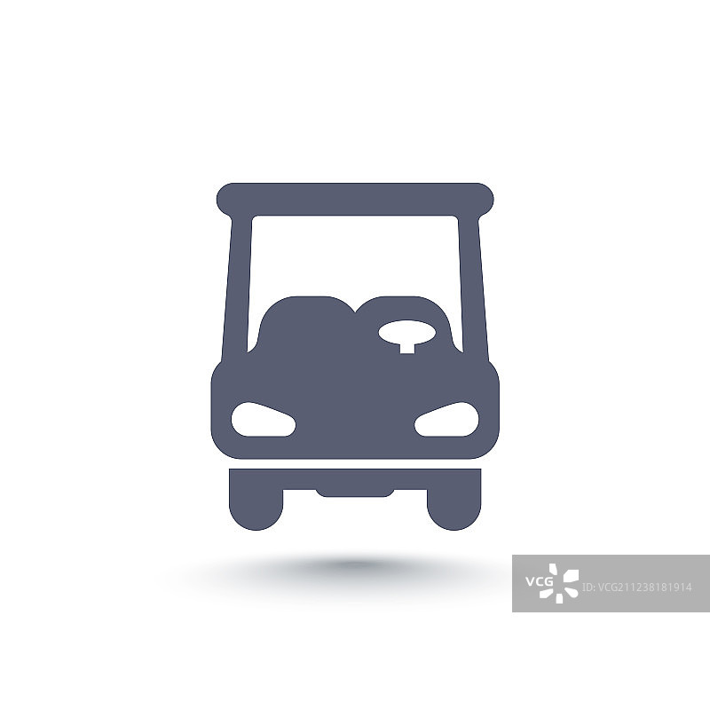 高尔夫球车白色背景图标图片素材