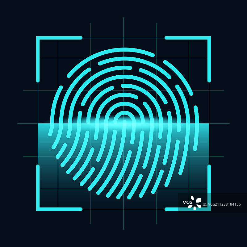 数字网络指纹扫描概念图片素材