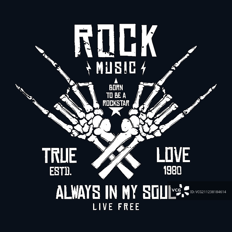 复古摇滚音乐节T恤设计图片素材