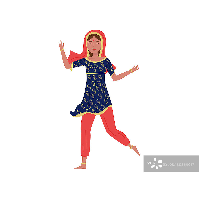 穿着传统服装的现代印度女人图片素材