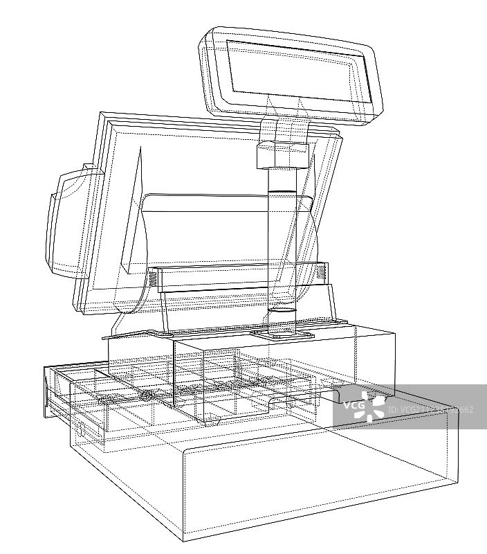 带触摸屏的收款机概念图片素材