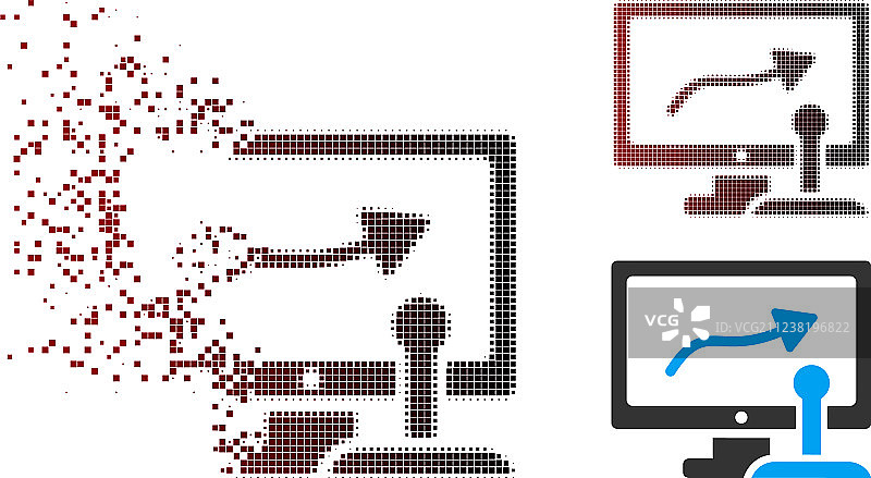 闪耀像素半色调远程监控图标图片素材
