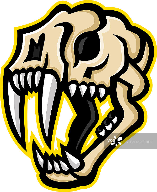 剑齿虎头骨吉祥物图片素材