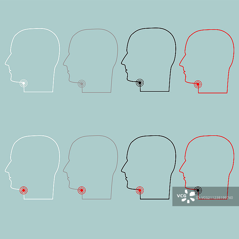 喉咙痛头部图标图片素材