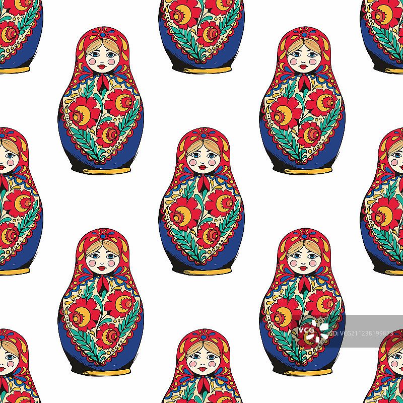 俄罗斯传统象征套娃图片素材