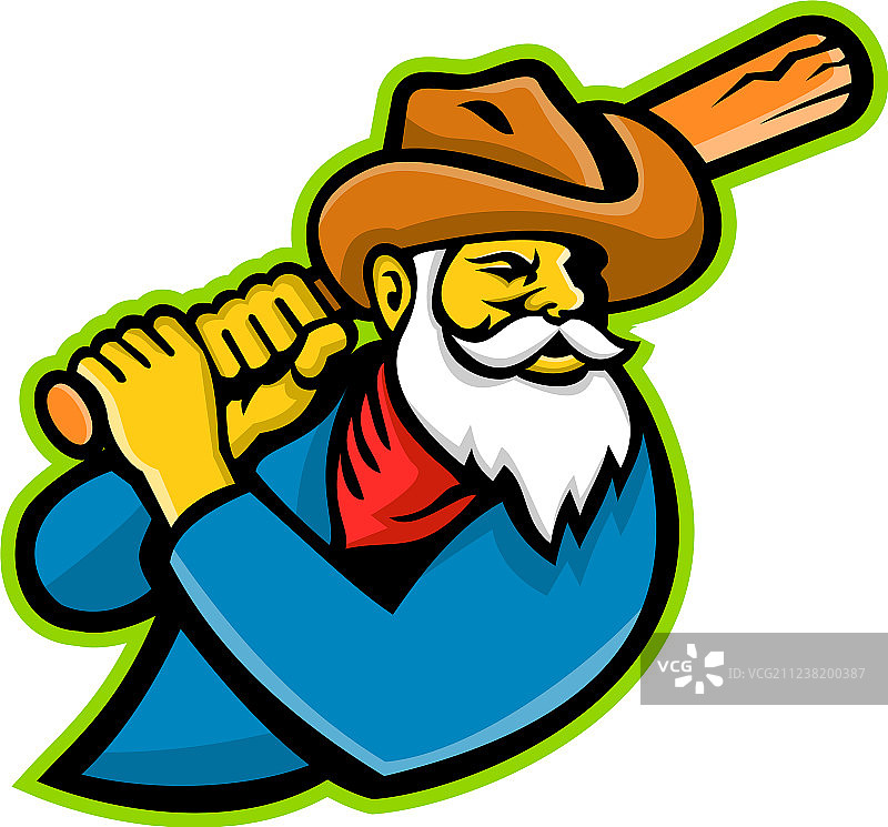 矿工棒球运动员吉祥物图片素材