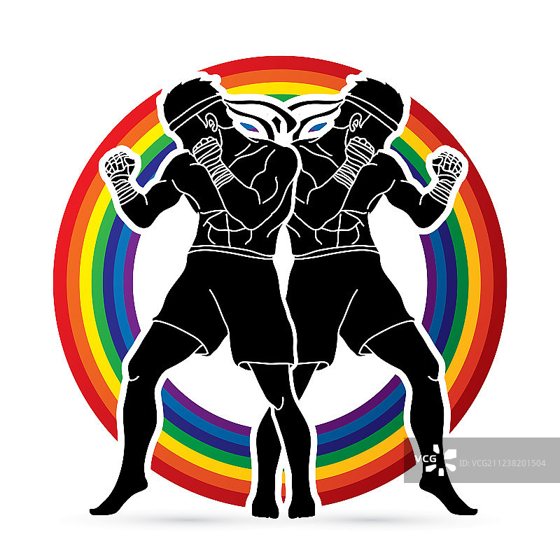 准备战斗的泰拳泰拳手图片素材