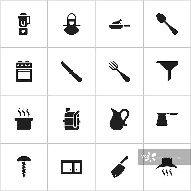 16个可编辑的食物图标集图片素材