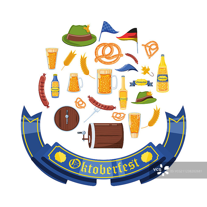 慕尼黑啤酒节庆祝图标合集图片素材