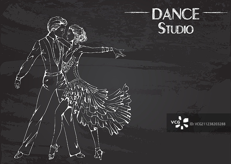 舞厅拉丁舞的粉笔舞线图片素材