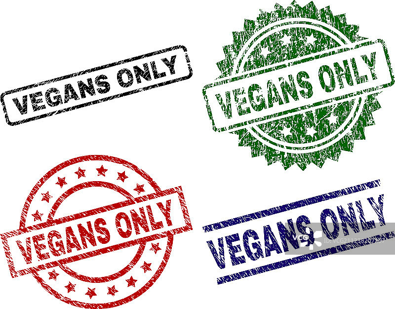 破损纹理纯素食者封口印章图片素材