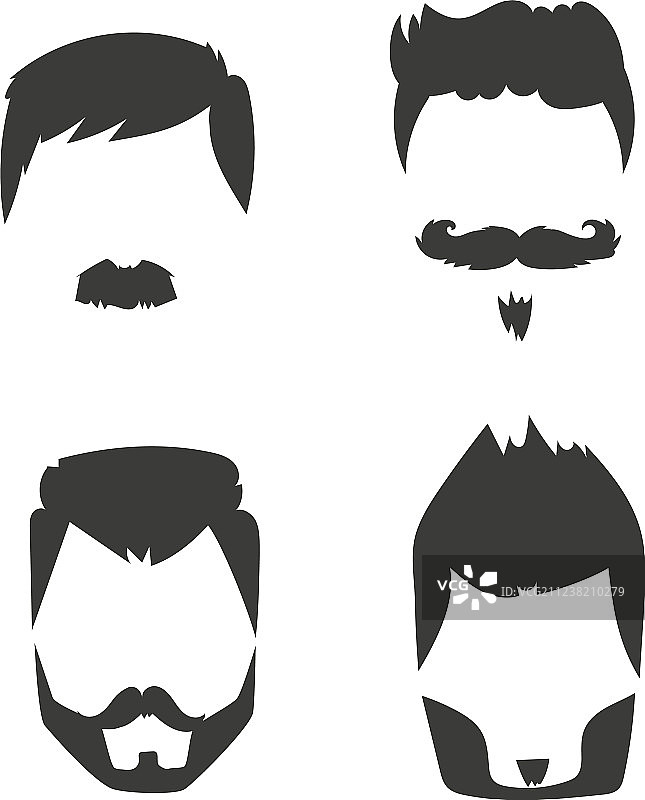 复古发型胡子合集图片素材