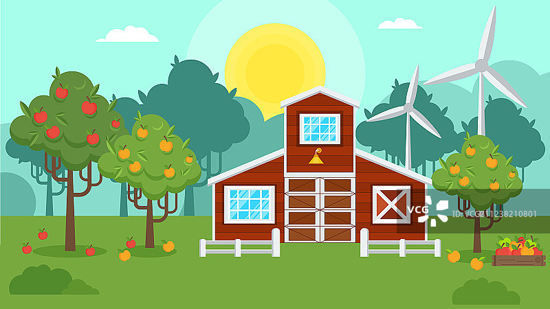 天然秋季景观，苹果园图片素材