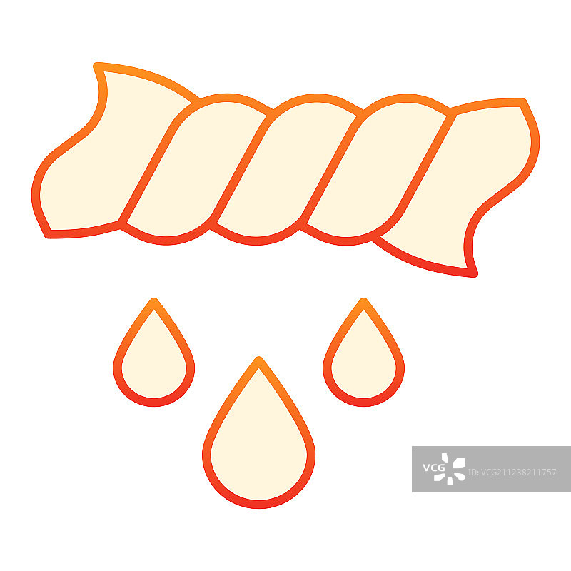 挤压衣服扁平图标，拧干湿毛巾红色图片素材