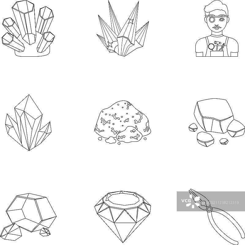 一组珠宝水晶矿物图片素材