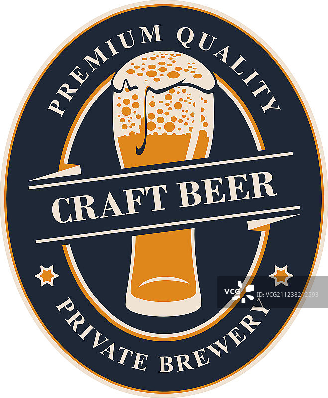 精酿啤酒标签或banner，含啤酒杯图片素材