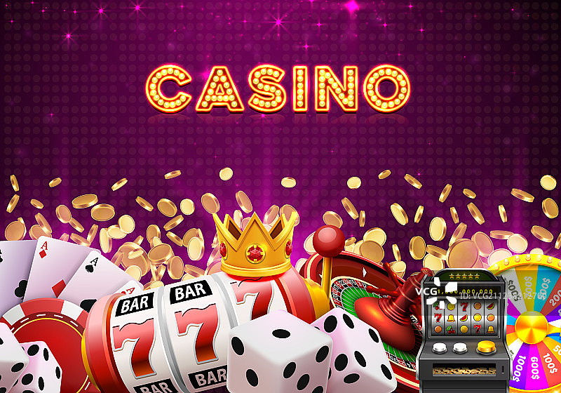 背景上的赌场骰子banner标志牌图片素材