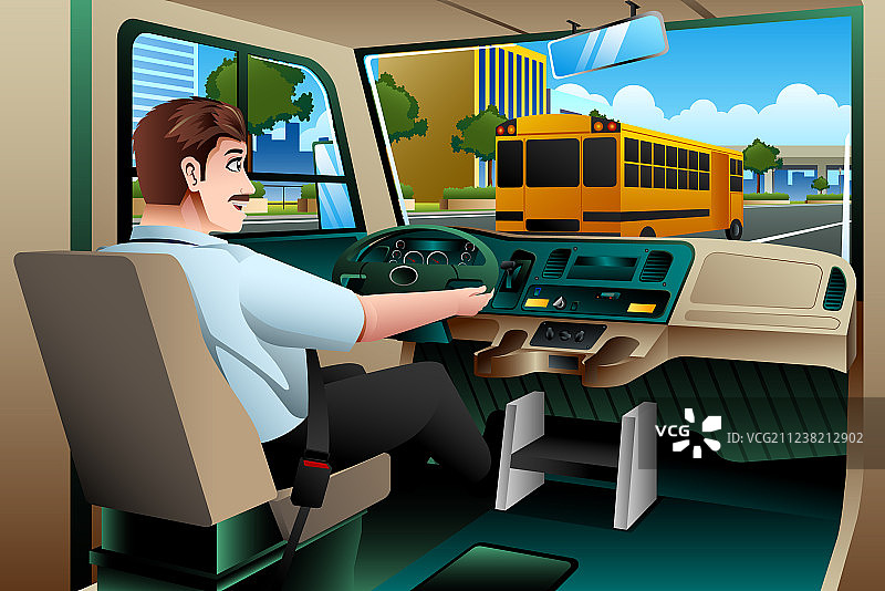 校车司机驾驶校车图片素材