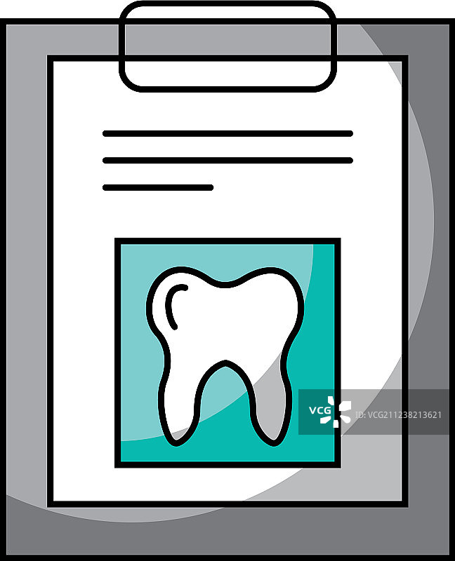 带有独立人牙图标的剪贴板图片素材