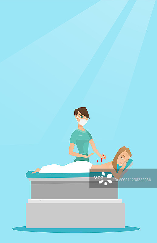 针灸师进行针灸治疗图片素材