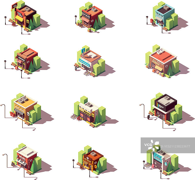2.5D店铺图标集图片素材