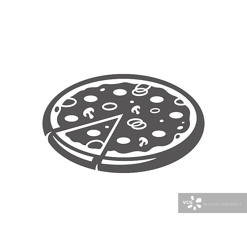 白色背景上的披萨图标图片素材