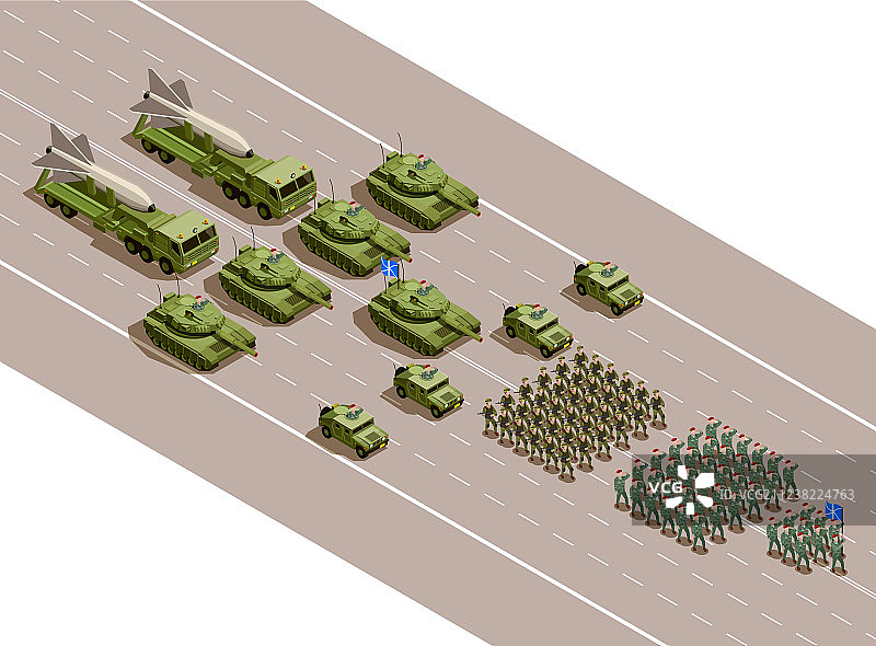 2.5D军事阅兵构图图片素材