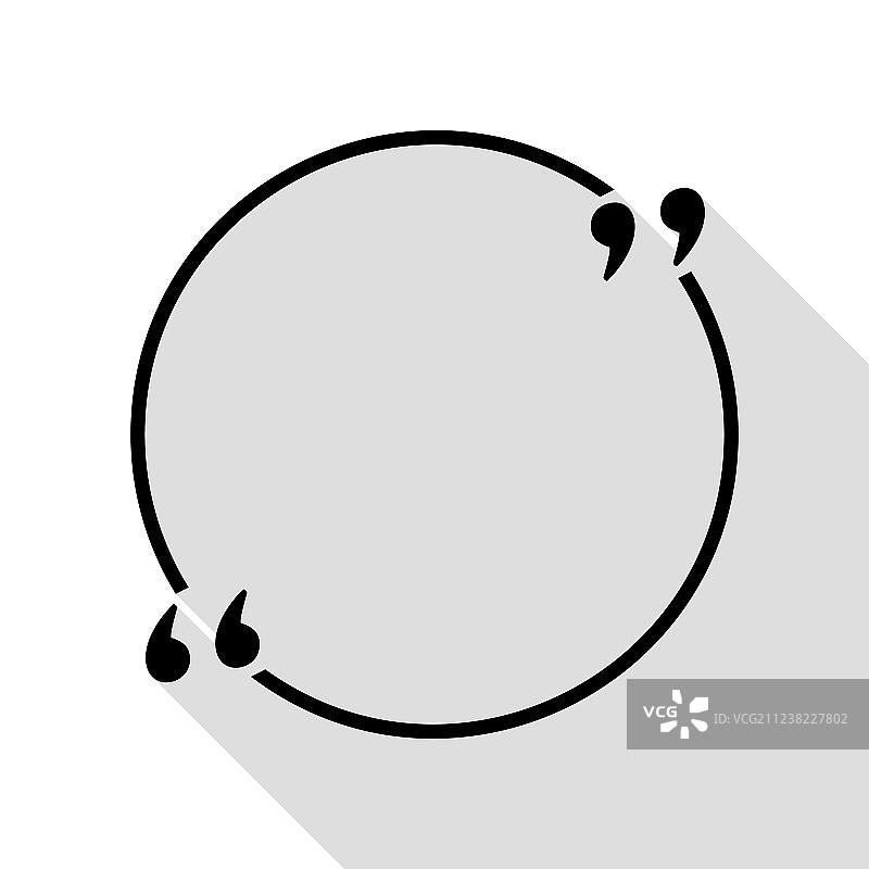 扁平风格阴影的引言标志黑色图标图片素材